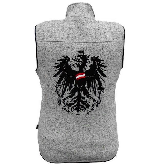 hellgraue Österreichweste ärmellos - Österreichadler - I am from Austria