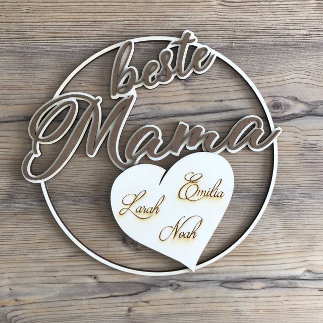 Personalisierter Holzreifen - Muttertag - beste Mama