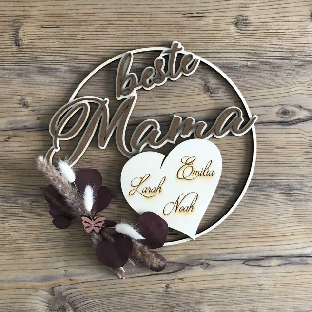 Personalisierter Holzreifen - Muttertag - beste Mama