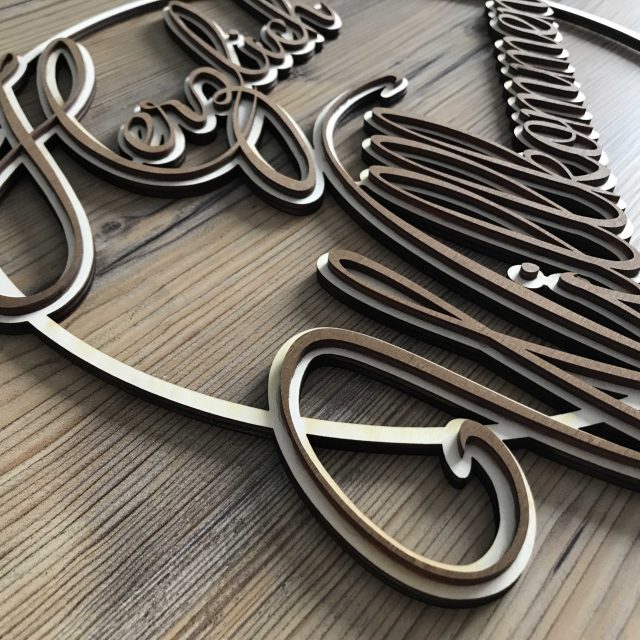 Holzreifen - Türanhänger/Türschild - Herzlich Willkommen