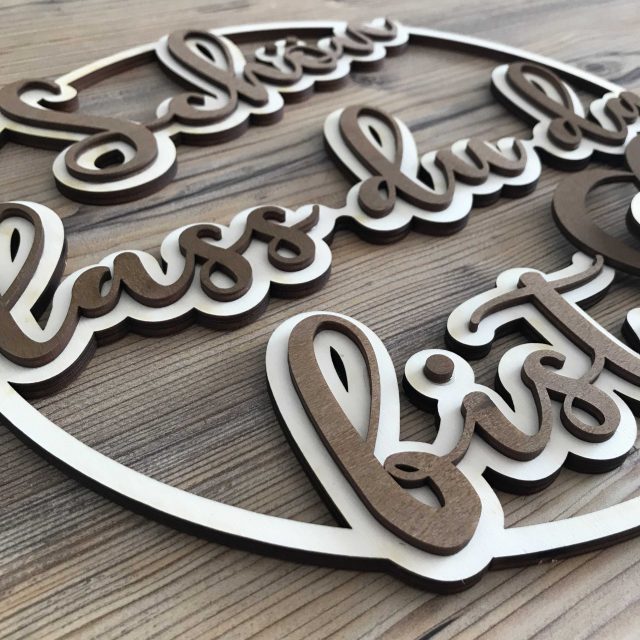 Geschenk - Dekoration -Holzreifen - Türanhänger/Türschild - Schön dass du da bist- Familie Holzreifen - Türanhänger/Türschild - Schön dass du da bist- Familie