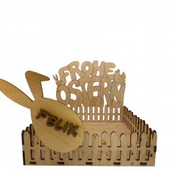 Holz - personalisiertes Osternest - Frohe Ostern