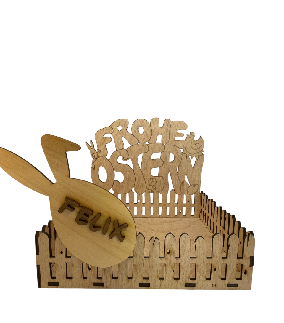 Holz - personalisiertes Osternest - Frohe Ostern Holz - personalisiertes Osternest - Frohe Ostern