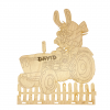 Holz - personalisiertes Osternest - Hase auf Traktor Holz - personalisiertes Osternest - Hase auf Traktor